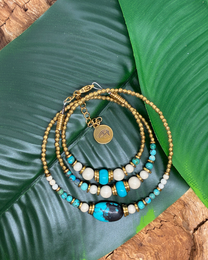 Triple envol bracelet trois tours ou colliers