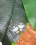 Boucles d'oreilles Amazonite Lune Dorée