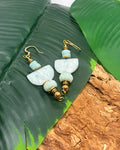 Boucles d'oreilles Amazonite Lune Dorée