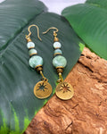 Boucles d'oreilles Angélite Étoile Dorée