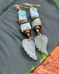 Boucles d'oreilles Turquoise du Pérou & Ailes