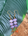Boucles d'oreilles Lepidolites Violette & Constellation