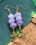 Boucles d'oreilles Lepidolites Violette & Constellation