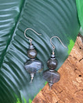 Boucles d'oreilles Lépidolite & Acier