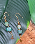 Boucles d'oreilles Turquoise & Étoile Dorée