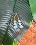 Boucles d'oreilles Amazonite & Lotus Doré
