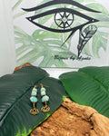 Boucles d'oreilles Amazonite & Lotus Doré