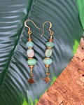 Boucles d'oreilles Chrysoprase & Turquoise Étoile Dorée