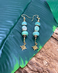 Boucles d'oreilles Chrysoprase & Turquoise Étoile Dorée
