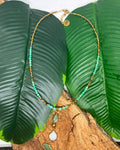 Collier Chrysoprase · Quartz Vert · Nacre & Hématite Dorée