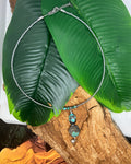 Collier Turquoise Brute & Hématite Argentée