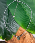 Collier Labradorite Sculptée & Cristal Aurora