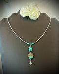 Collier Turquoise Brute & Hématite Argentée