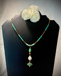 Collier Chrysoprase · Quartz Vert · Nacre & Hématite Dorée