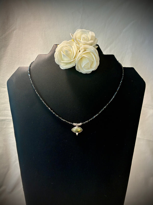 Collier Labradorite Marquise & Hématite Noire