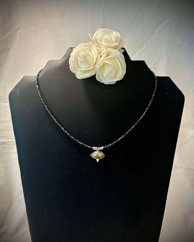 Collier Labradorite Marquise & Hématite Noire