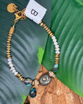 Bracelet Composite · Pyrite · Chrysocolle · Apatite & Nacre
