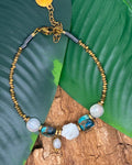 Bracelet Composite · Opale · Nacre Sculptée & Labradorite