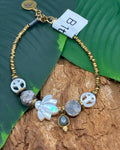 Bracelet Composite · Nacre Papillon · Pierre de Lune & Labradorite