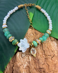 Bracelet Chrysoprase · Opale · Nacre Lotus & Cristal