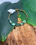 Bracelet Émeraude · Turquoise du Pérou & Hématite Dorée