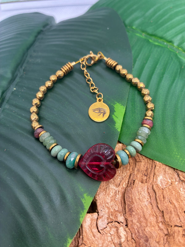Bracelet Quartz Rose · Opale Paraiba · Turquoise & Amazonite