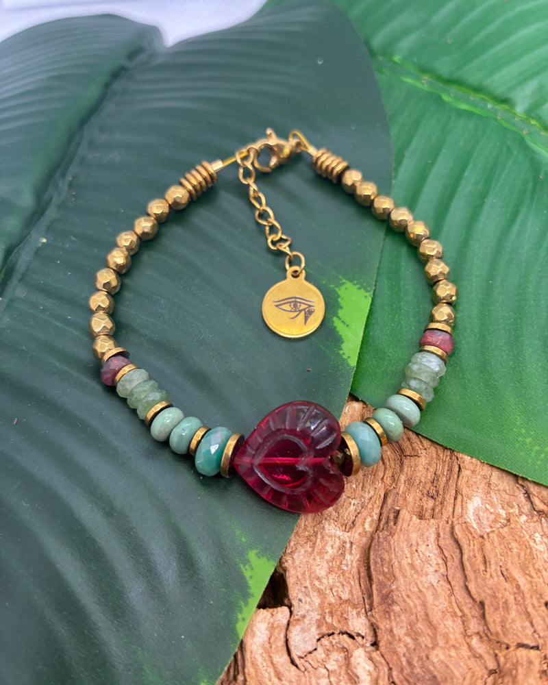 Bracelet Quartz Rose · Opale Paraiba · Turquoise & Amazonite