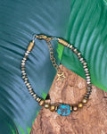 Bracelet Turquoise Brute · Perles de Tahiti & Étoile Dorée