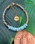 Bracelet Angélite & Hématite Dorée