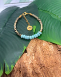 Bracelet Angélite & Hématite Dorée