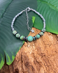 Bracelet Turquoise & Hématite Argentée