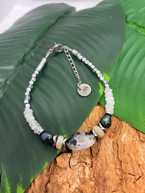 Bracelet Opale, et Pierre de lune