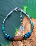 Bracelet Opale Noire & Chrysocolle