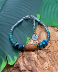 Bracelet Opale Noire & Chrysocolle