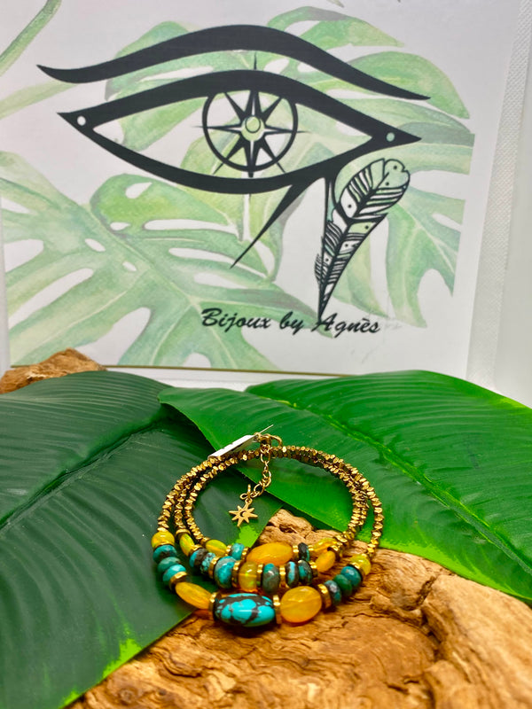 Triple envol bracelet trois tours ou collier