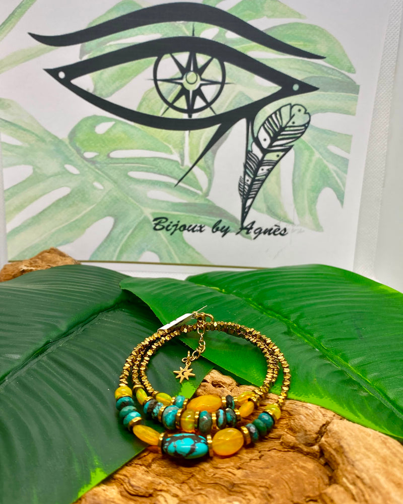 Triple envol bracelet trois tours ou collier