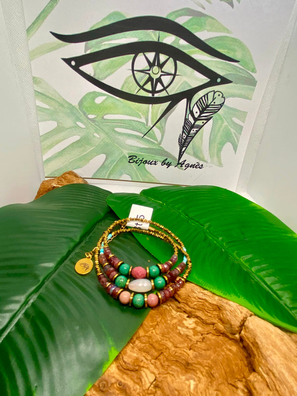 Triple envol bracelet trois tours ou collier