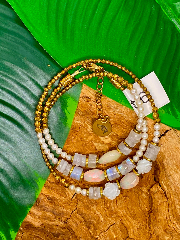 Triple envol bracelet trois tours ou collier